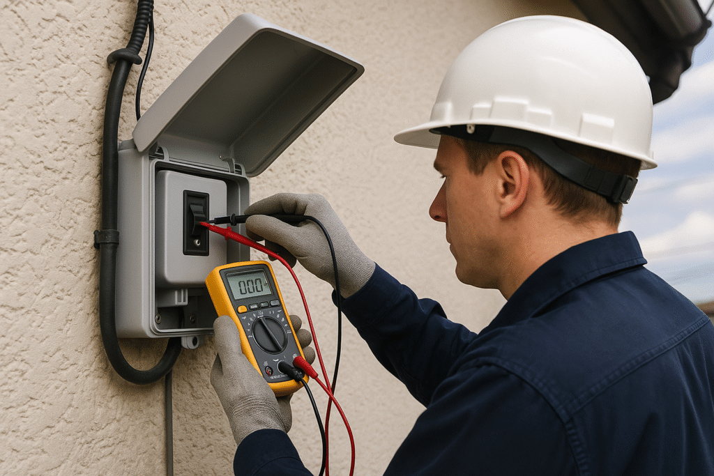 商用電源から長州産業ソーラーシステムを切り離し確認